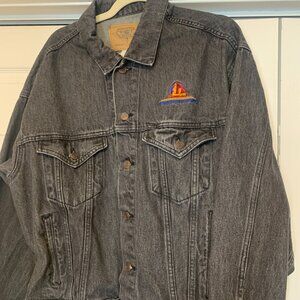 Vintage Men's Black Denim Jean Jacket Size XL